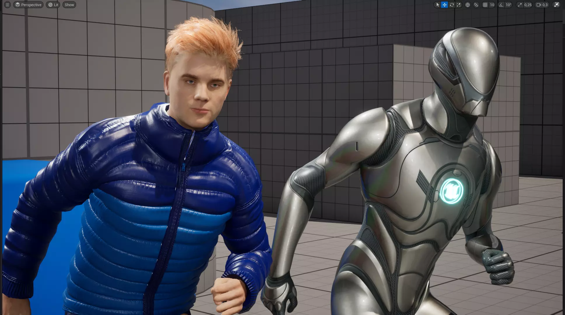 Realistic Blond Man 3D Model with Winter Jacket Rigged Outdoor Low-poly 3D model_22