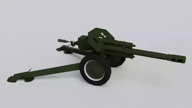 152mm D-1 Howitzer Military Missile Weapon - Game Ready Low-poly 3D model