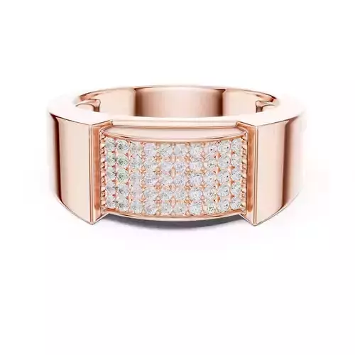 Round Cut Signet Engagement Ring For Men 3DM STL Video