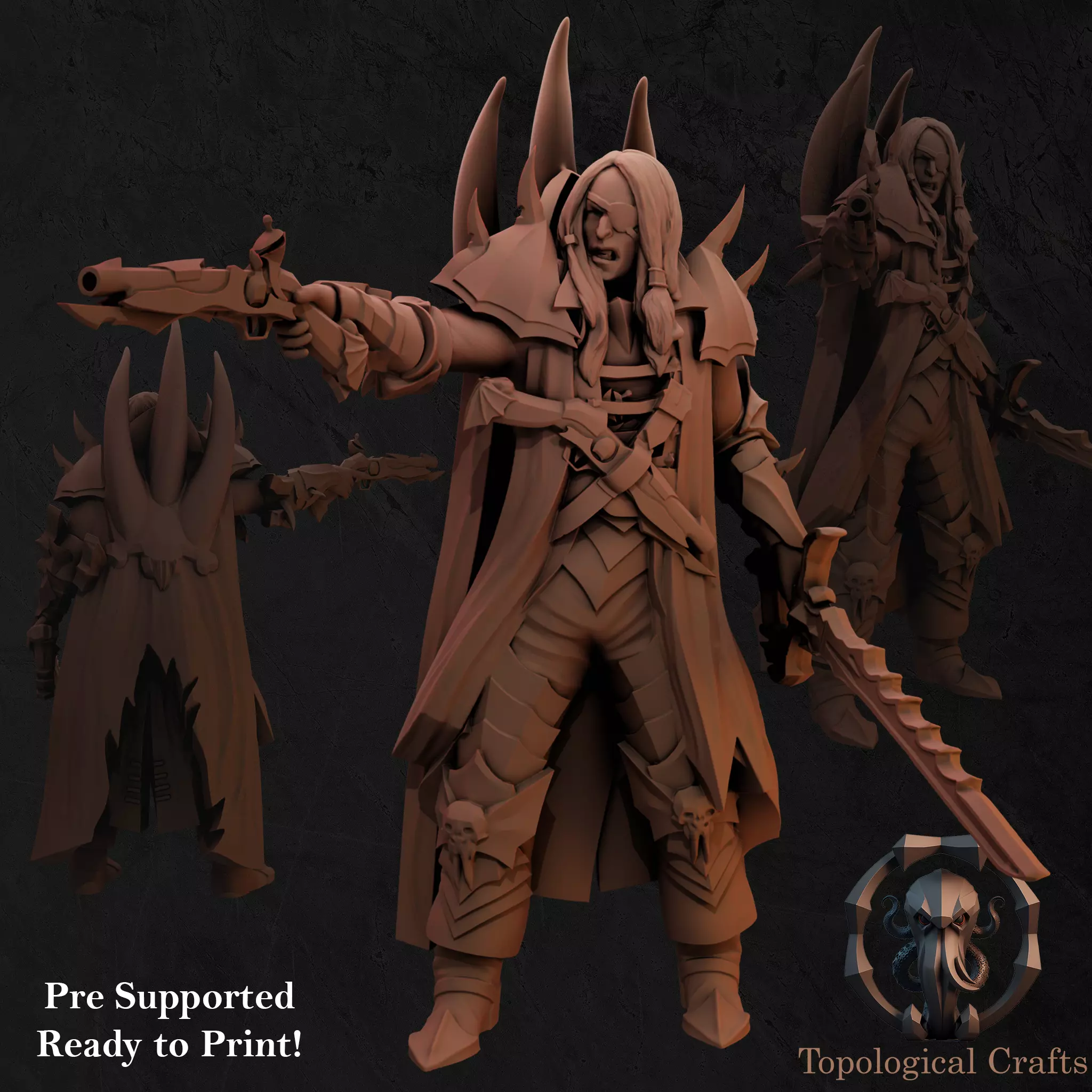 Elite Pirate Warrior-Pre-supported 3D Print Model 3D print model