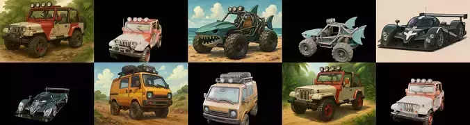 All terrain Cars bundle 17 pack 100 glb