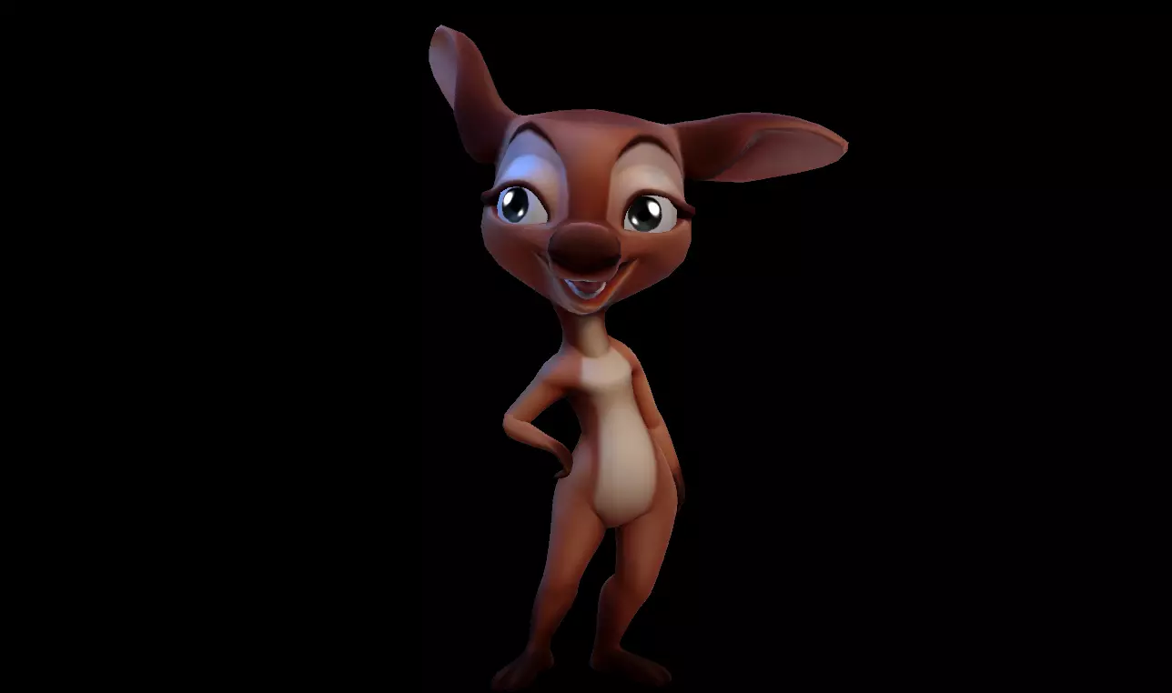 Forest Friends Animated High Quality Low-poly 3D model_4