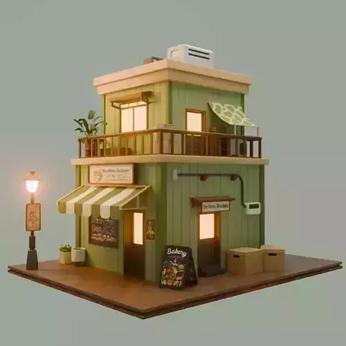3D Model Lowpoly House - Stylized