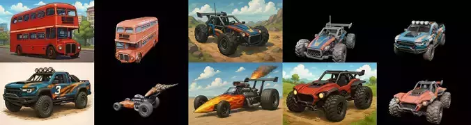 All terrain Cars bundle 13 pack 100 glb