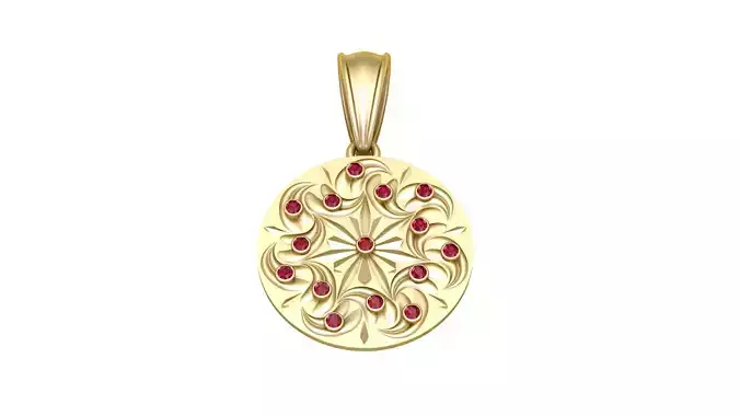  Round Gold Pendant 