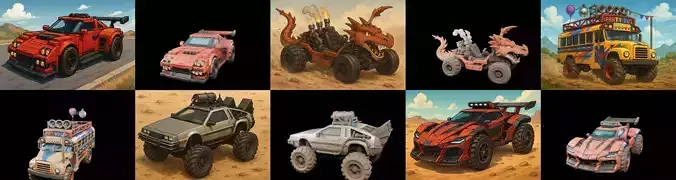 All terrain Cars bundle 11 pack 100 glb