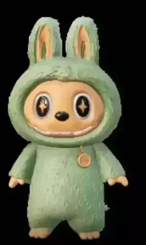 3D green bunny character 3D printable model 