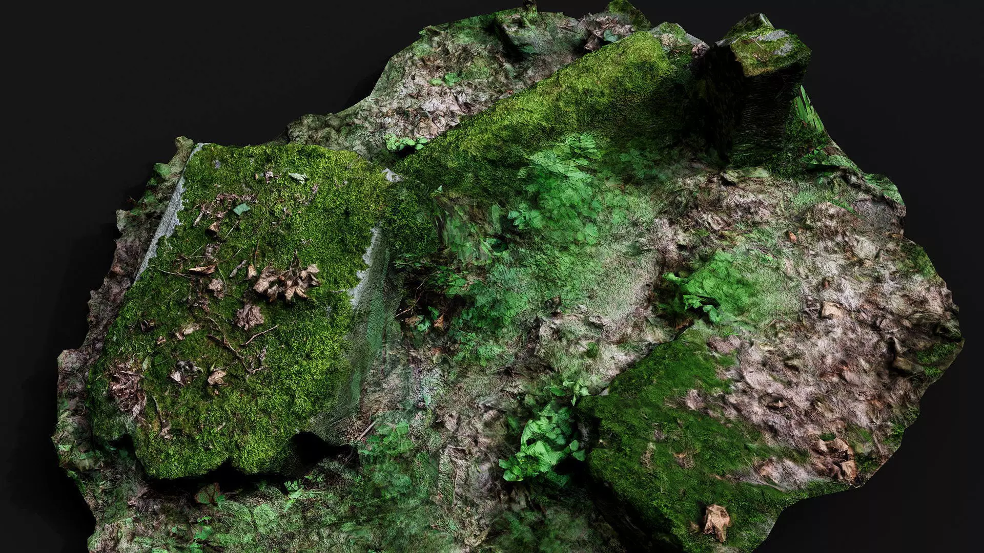 ancient mossy ruins stone columns debris PBR photogrammetry Low-poly 3D model_5