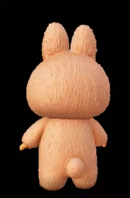 cute peach  pastel bunny 3D printable model  3D print model_3