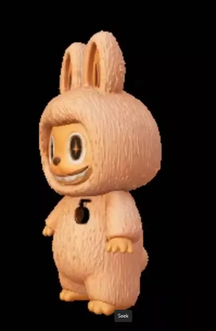 cute peach  pastel bunny 3D printable model  3D print model_2