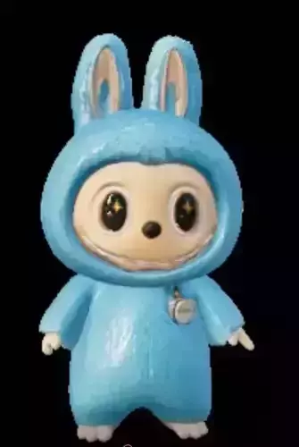 3D blue bunny  3D printable model 