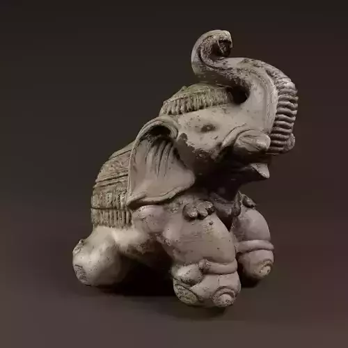 Balinese Ceremonial Elephant Statue Low-poly 3D model