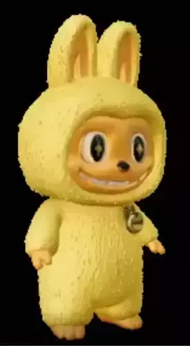 3D bright yellow bunny 3D printable model 