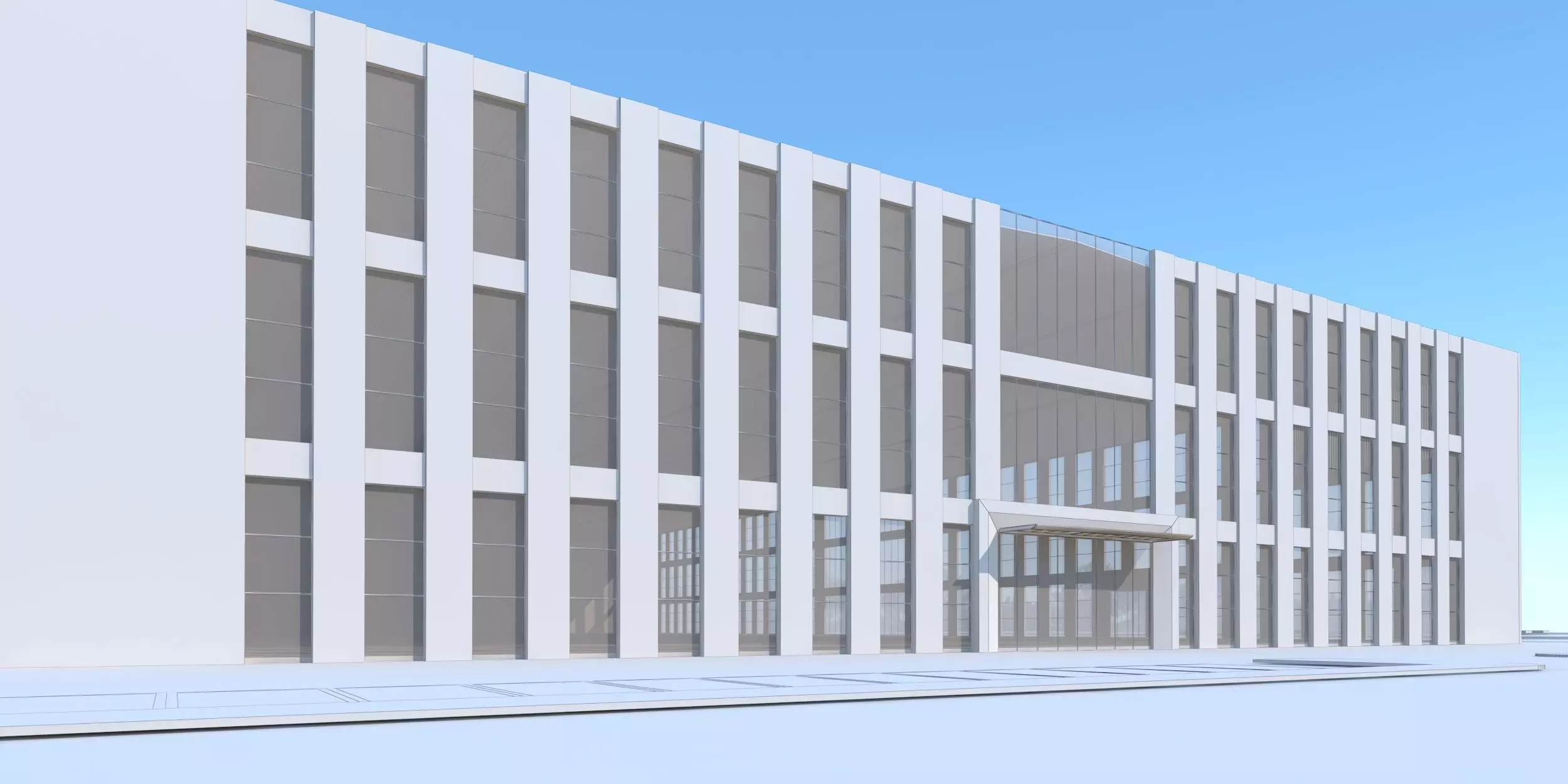 Industrial Building Factory 3D model_5