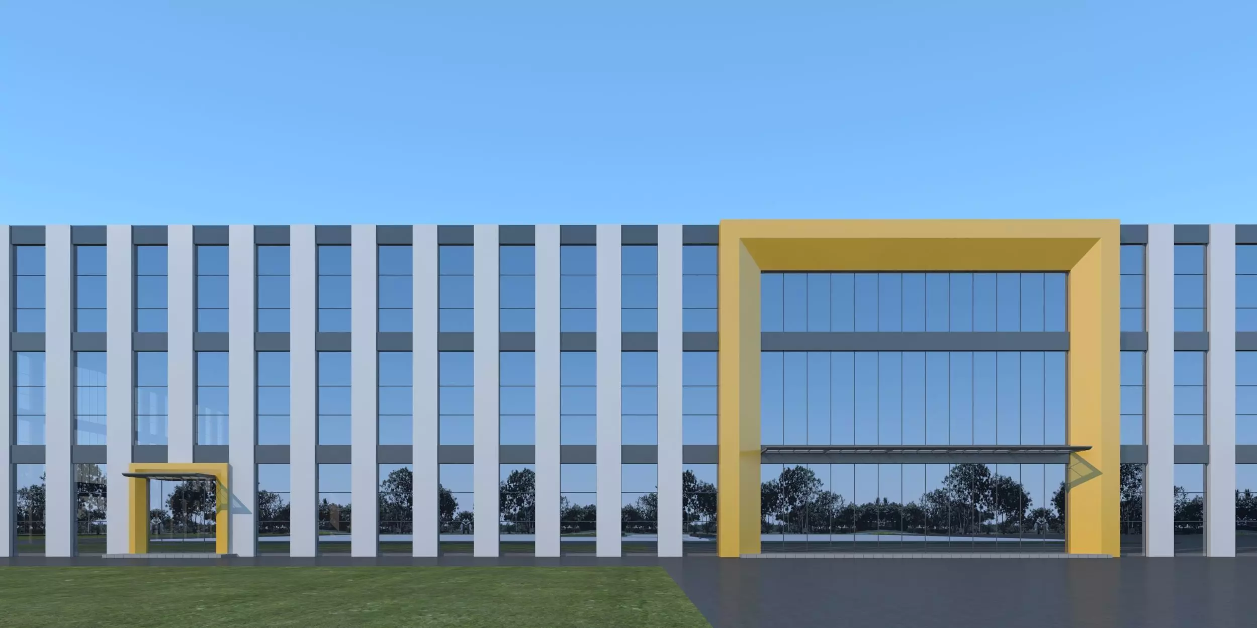 Industrial Building Factory 3D model_2