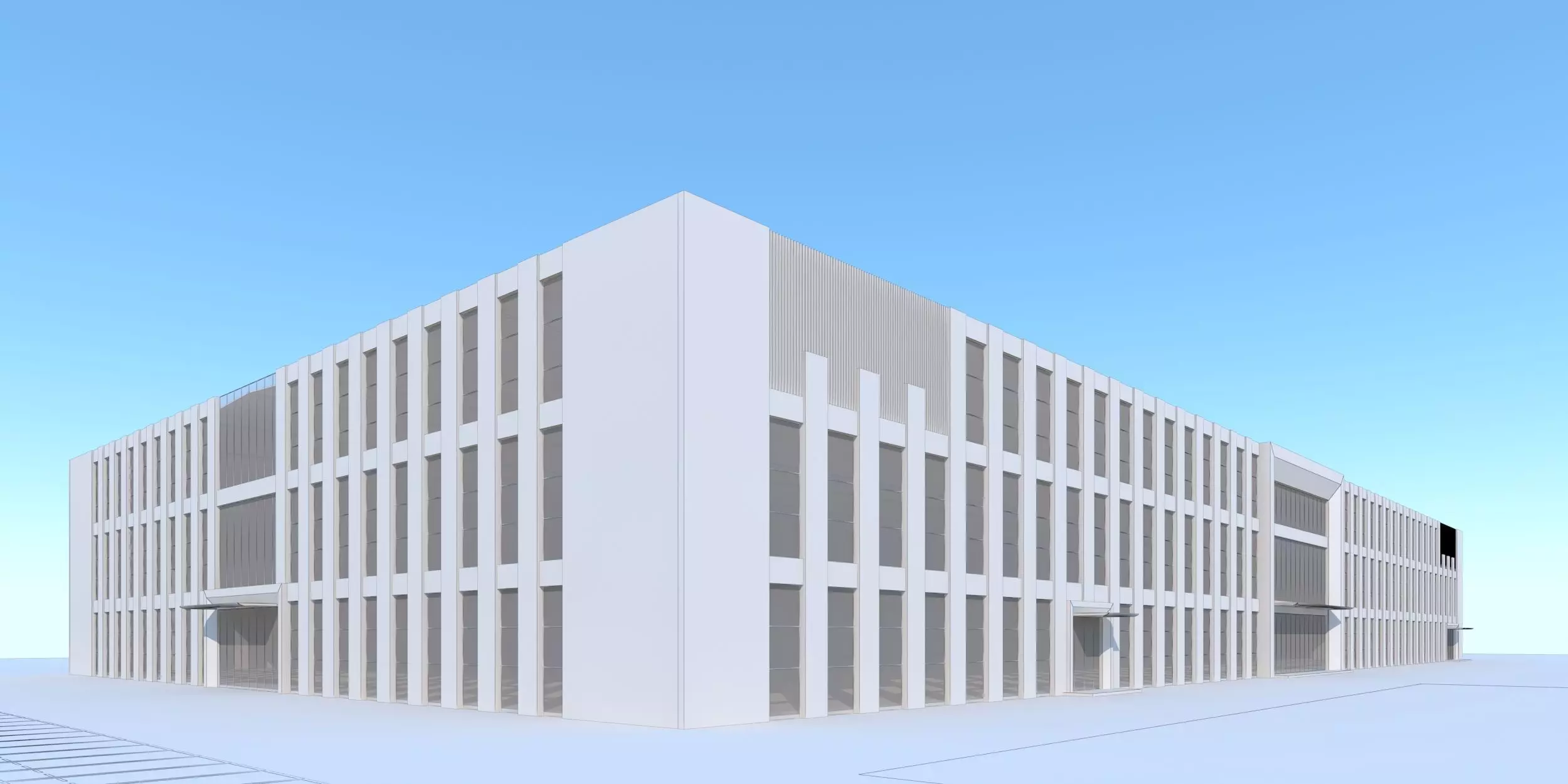 Industrial Building Factory 3D model_6