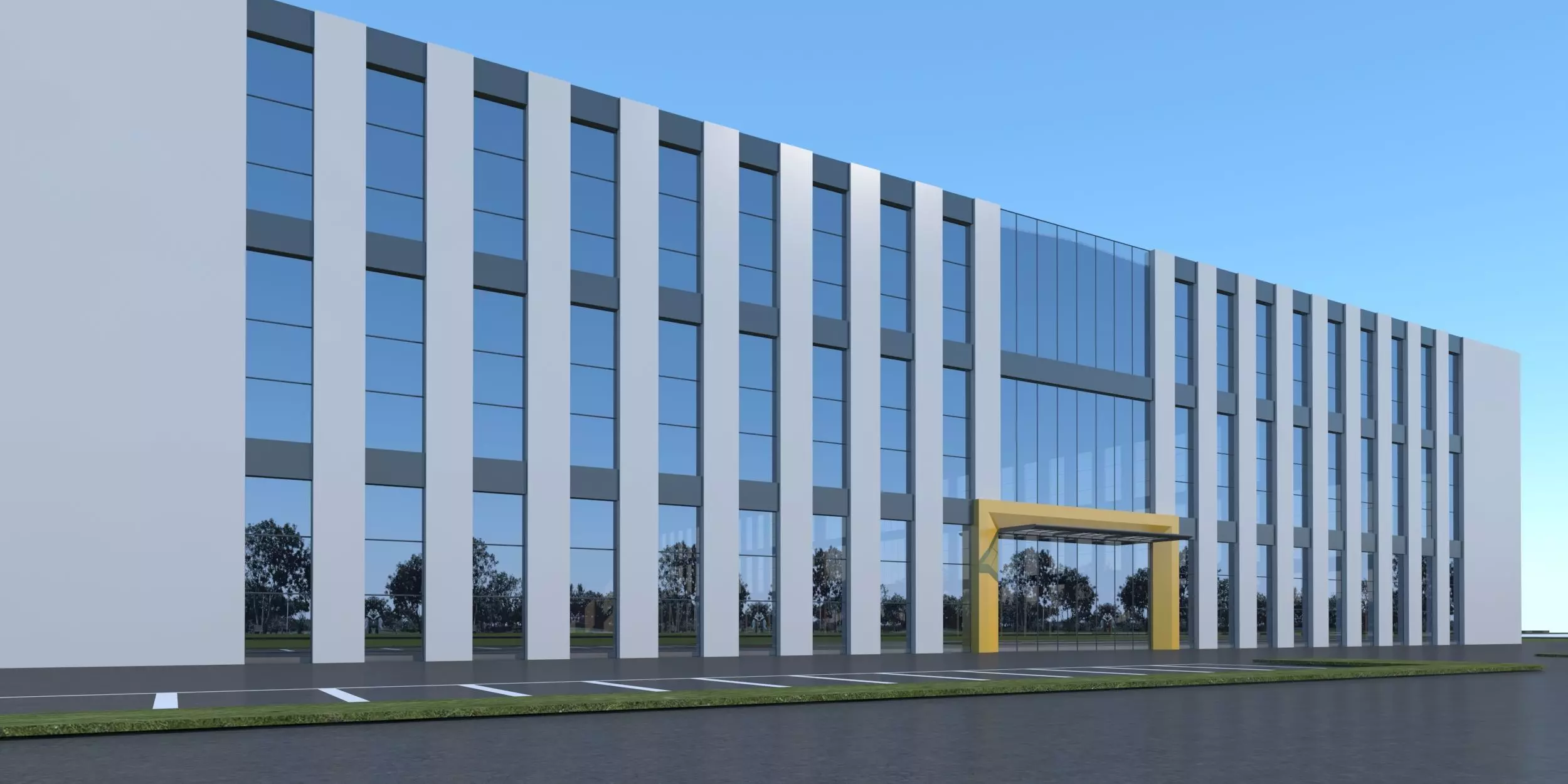 Industrial Building Factory 3D model_1