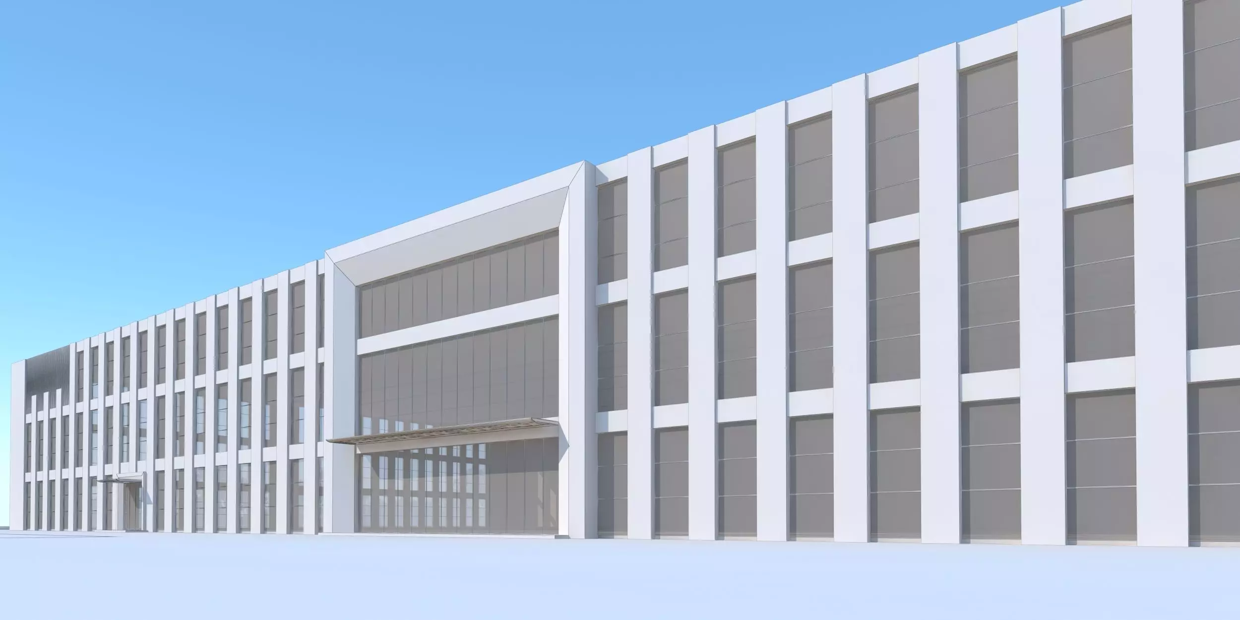 Industrial Building Factory 3D model_7