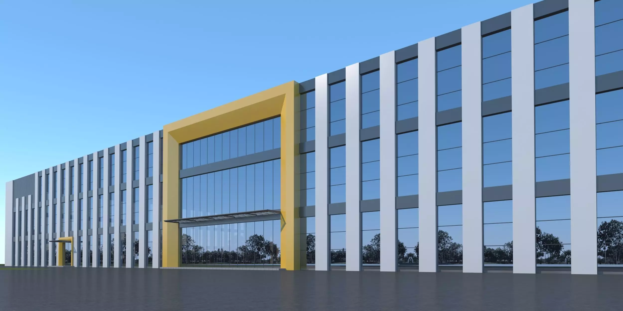 Industrial Building Factory 3D model_3