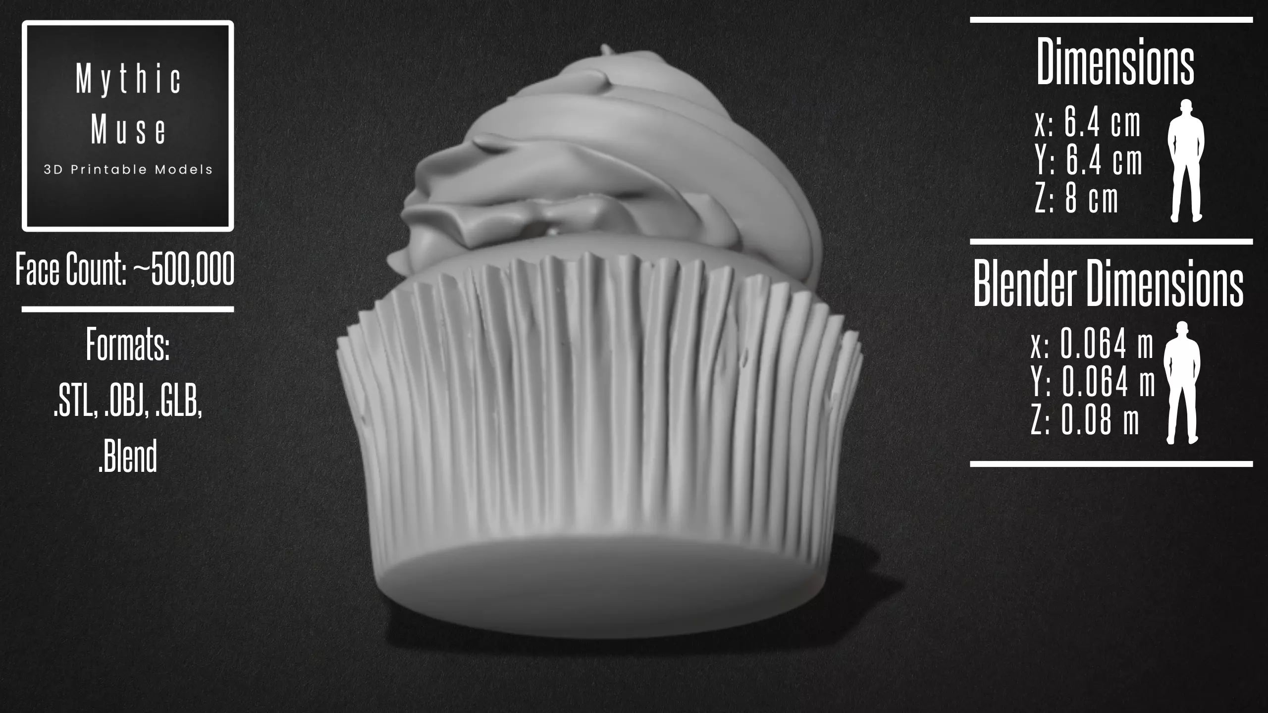 Cupcake with Whipped Cream Model 3D model_9