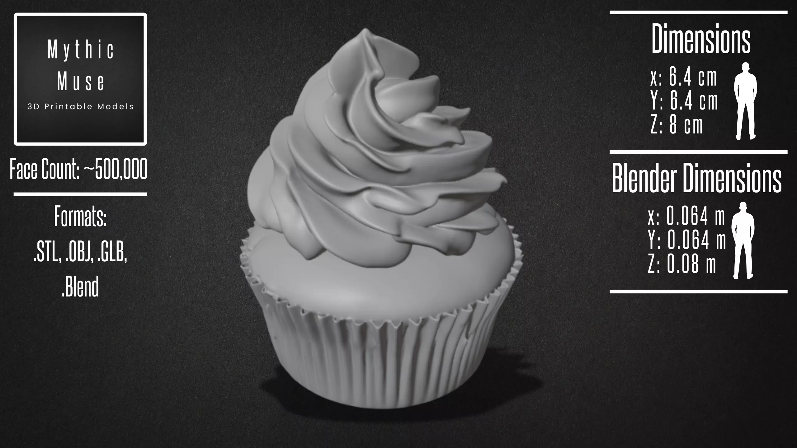 Cupcake with Whipped Cream Model 3D model_8