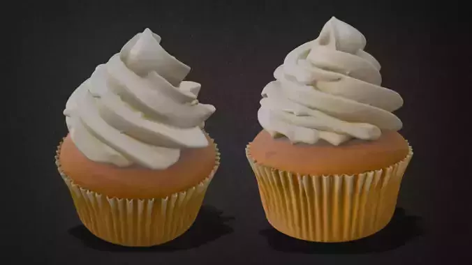 Cupcake with Whipped Cream Model
