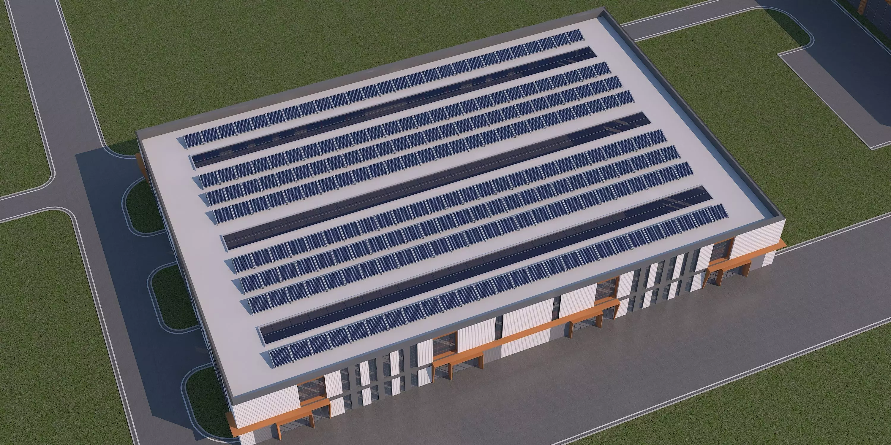 Industrial Building Factory 3D model_4