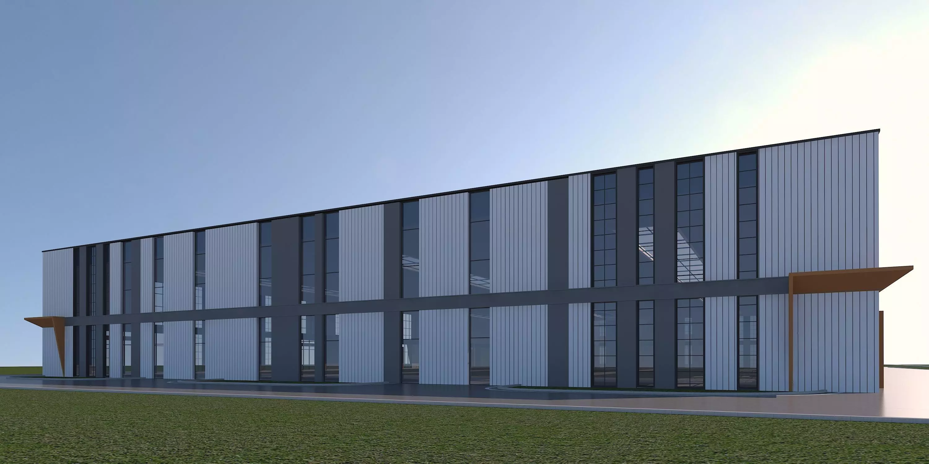 Industrial Building Factory 3D model_3