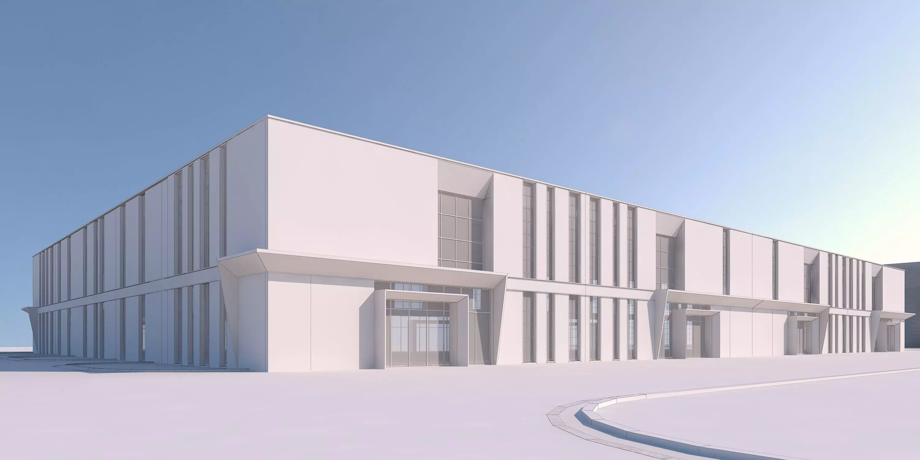 Industrial Building Factory 3D model_6