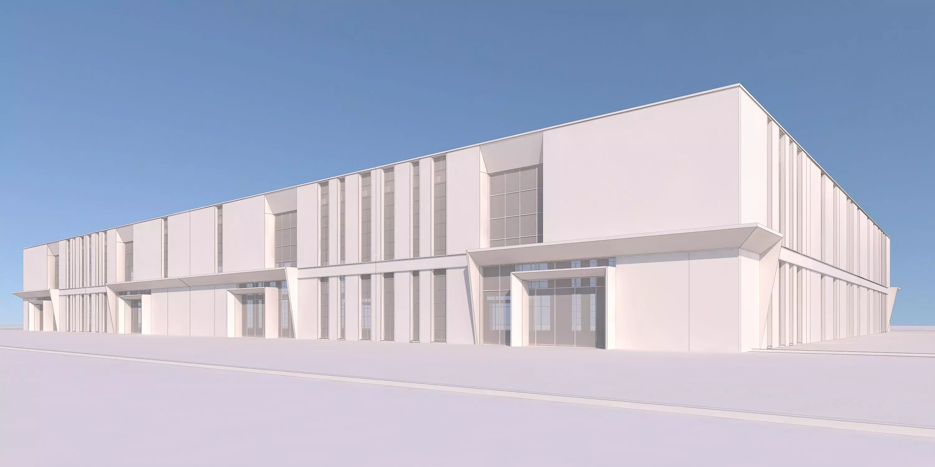 Industrial Building Factory 3D model_7