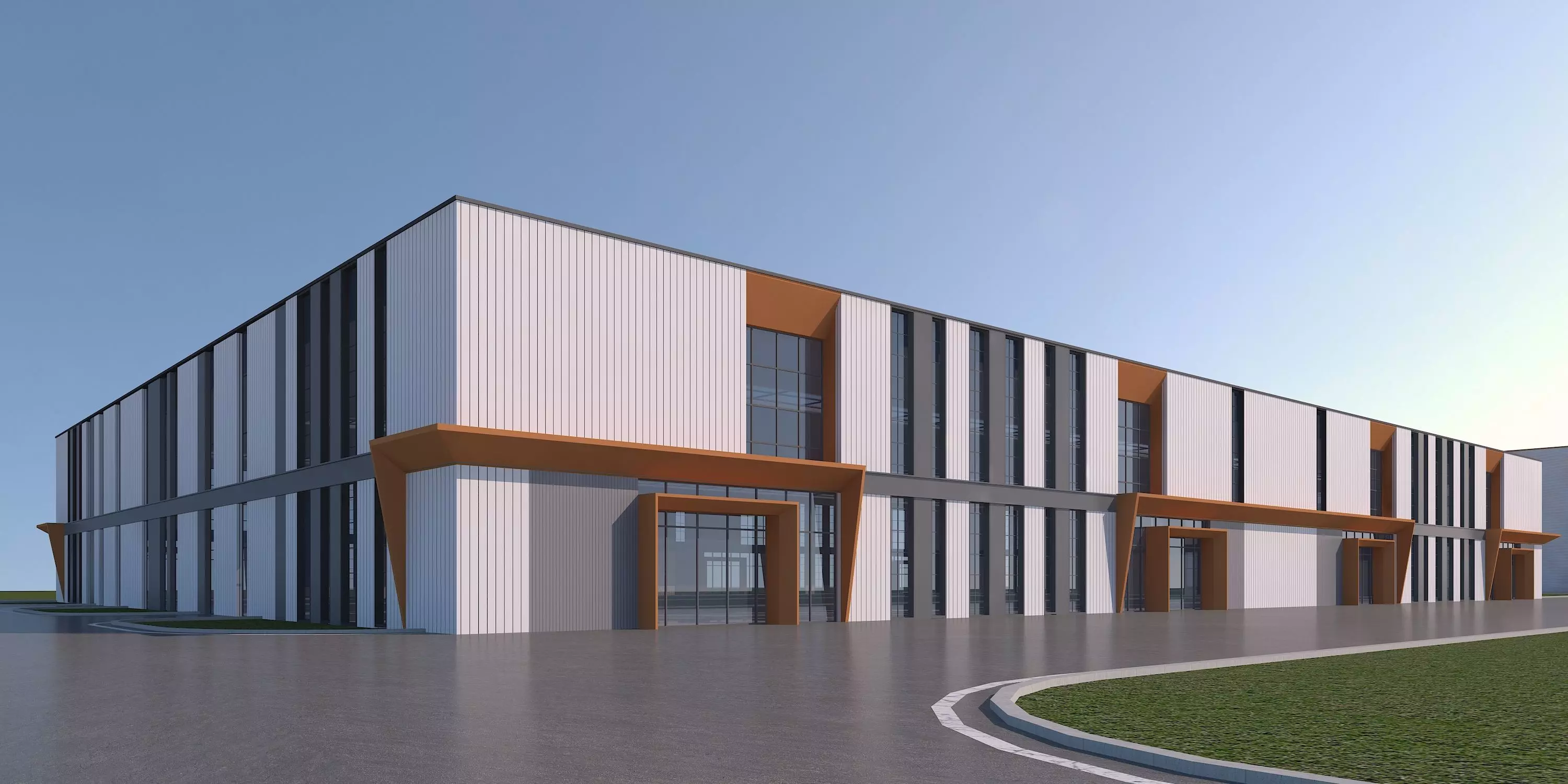 Industrial Building Factory 3D model_1