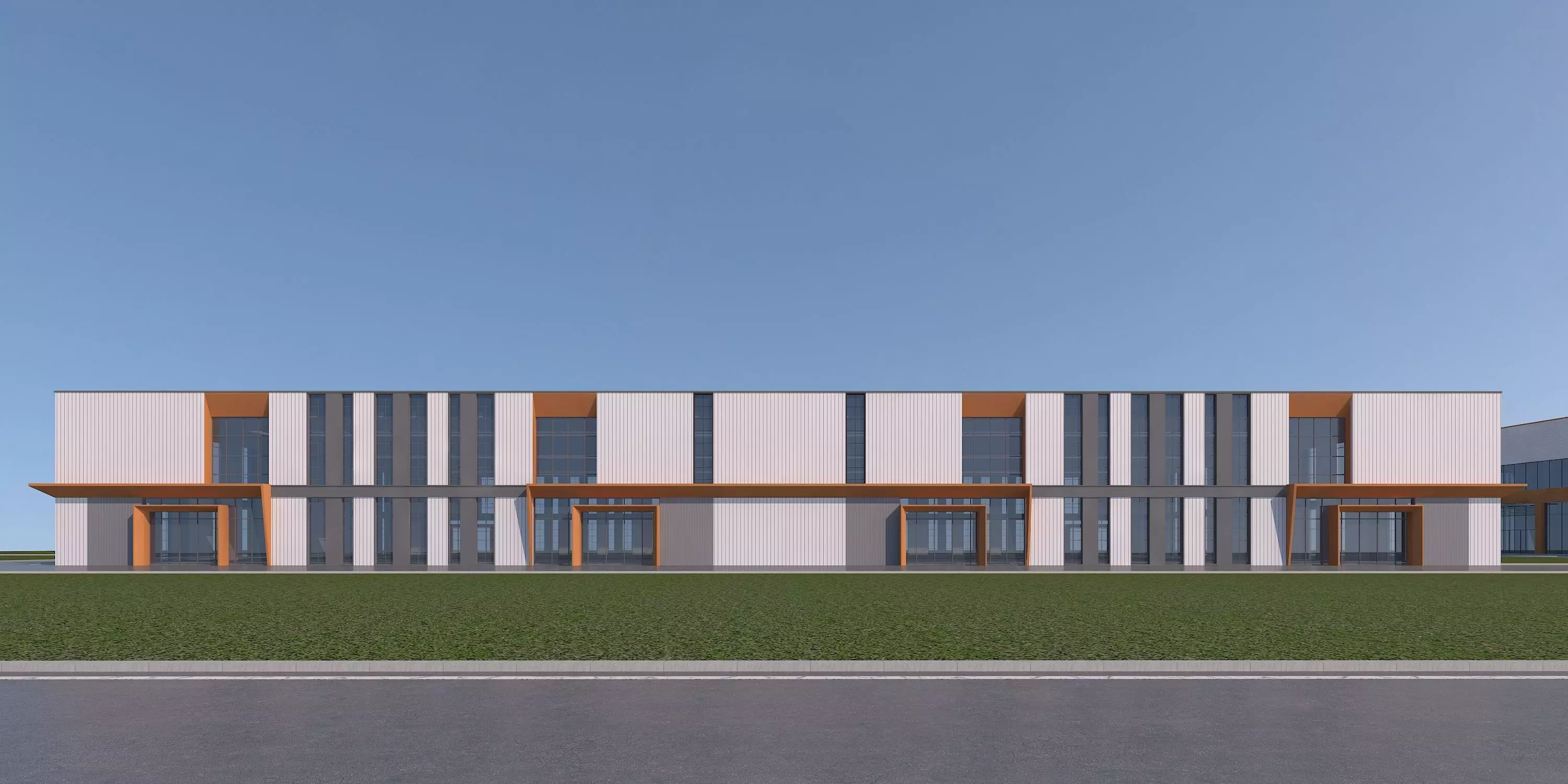 Industrial Building Factory 3D model_2