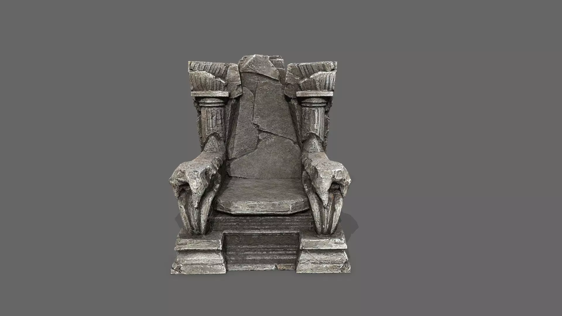 old throne Low-poly 3D model_9