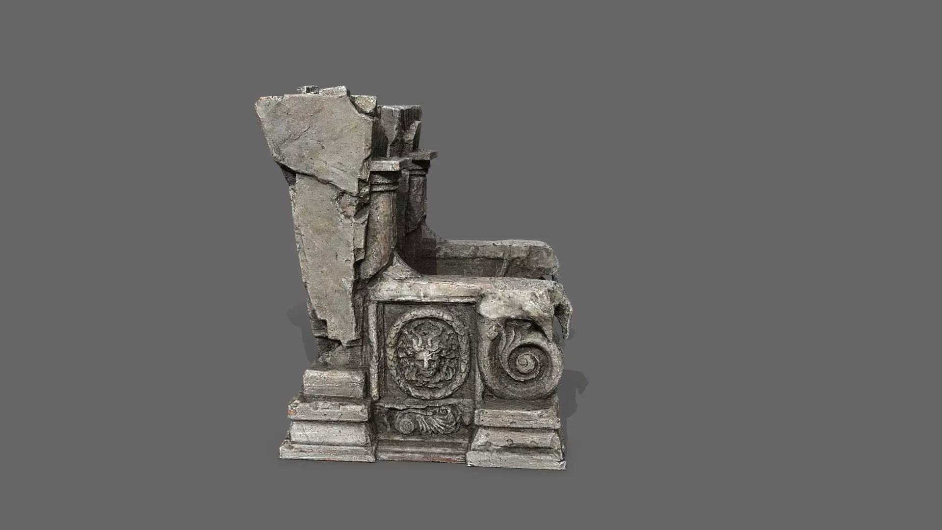 old throne Low-poly 3D model_7