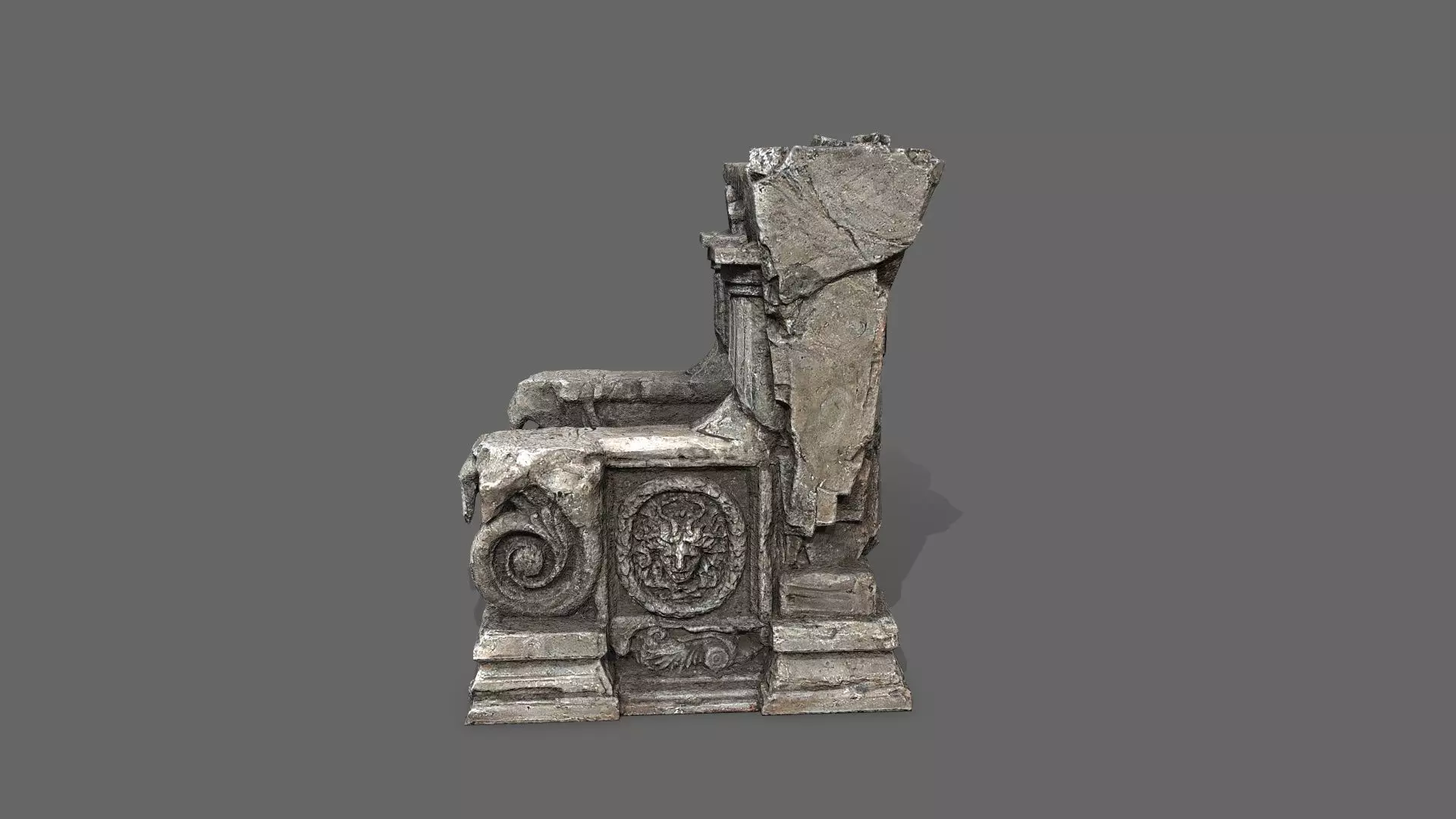 old throne Low-poly 3D model_3