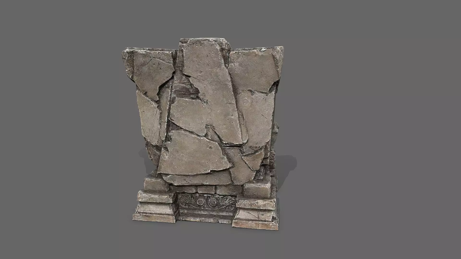 old throne Low-poly 3D model_5