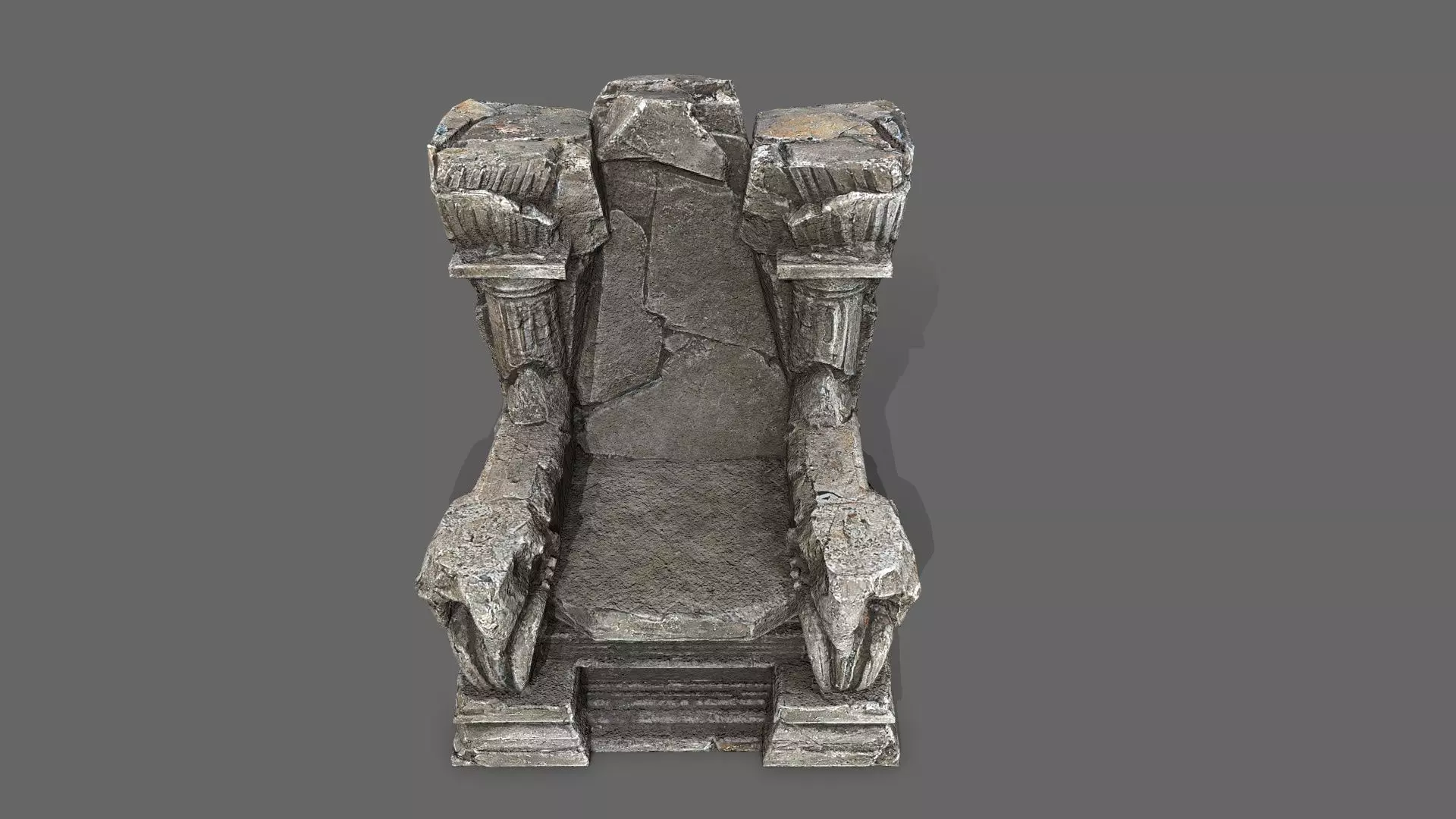 old throne Low-poly 3D model_10
