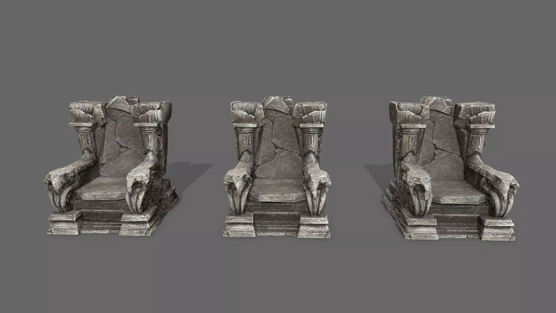 old throne Low-poly 3D model_11