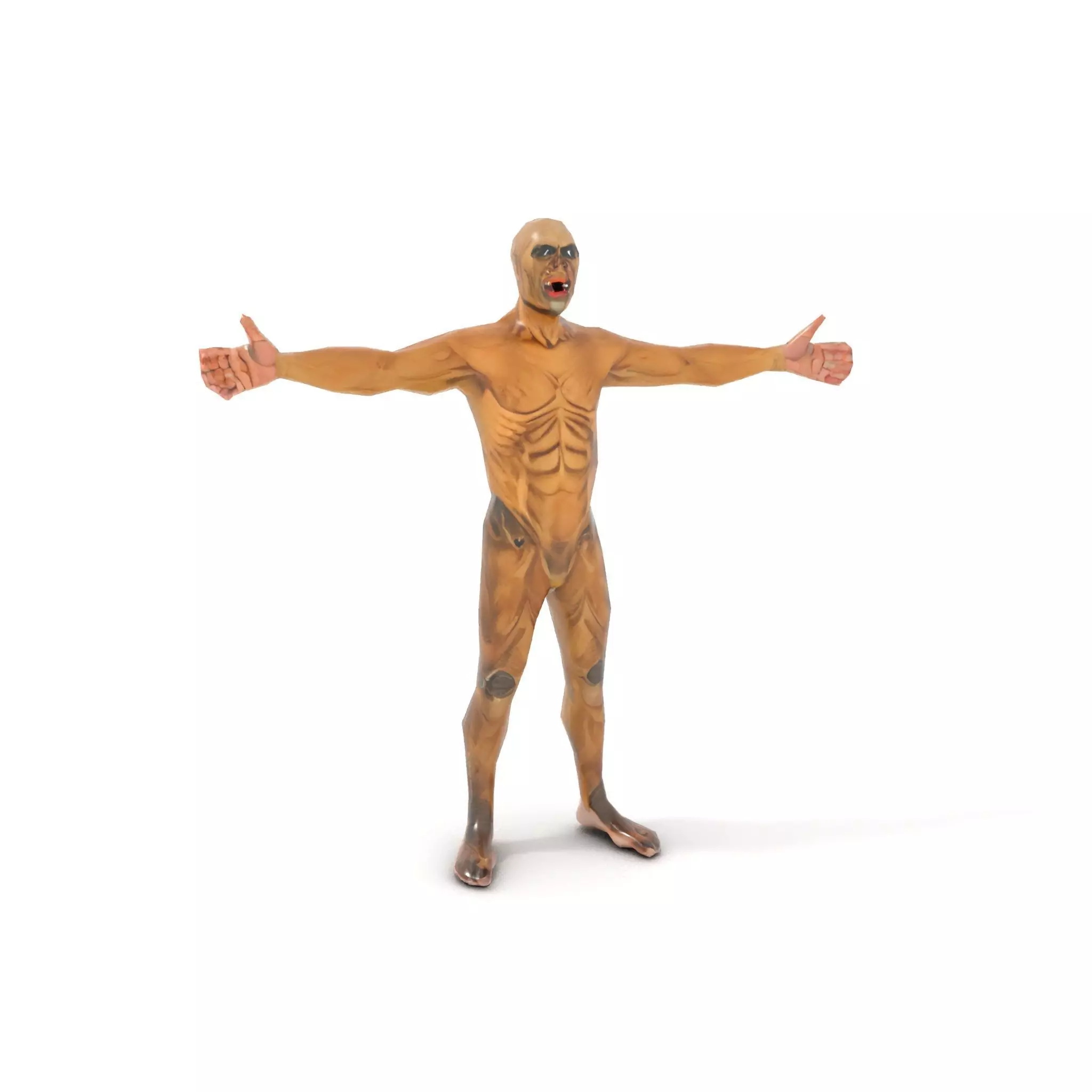 Muscular Human Character Model Pack with Detailed Texture Low-poly 3D model_8