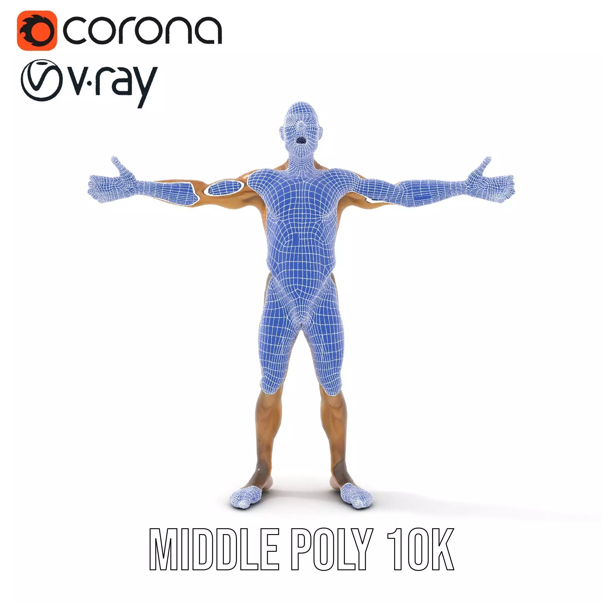 Muscular Human Character Model Pack with Detailed Texture Low-poly 3D model_27