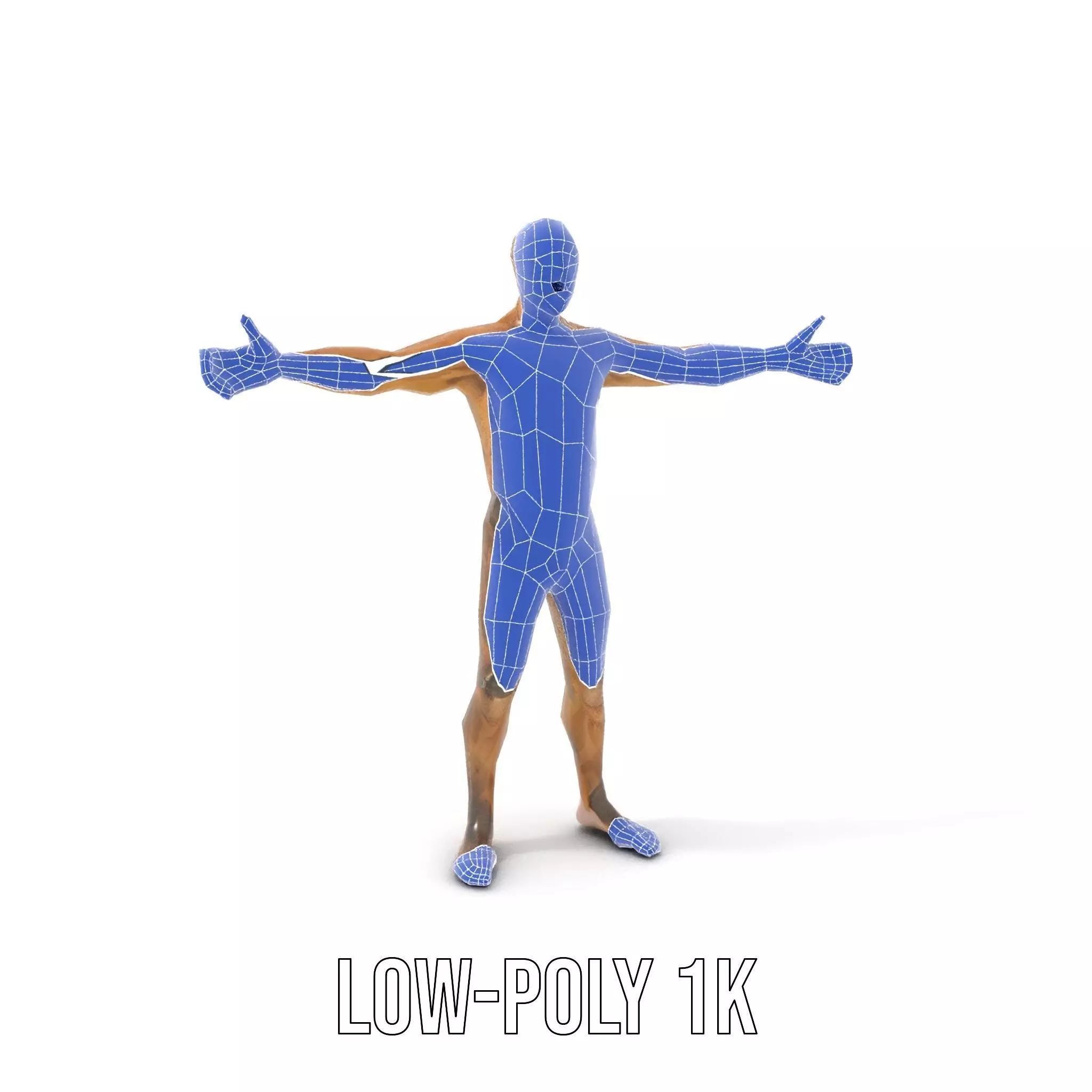 Muscular Human Character Model Pack with Detailed Texture Low-poly 3D model_13