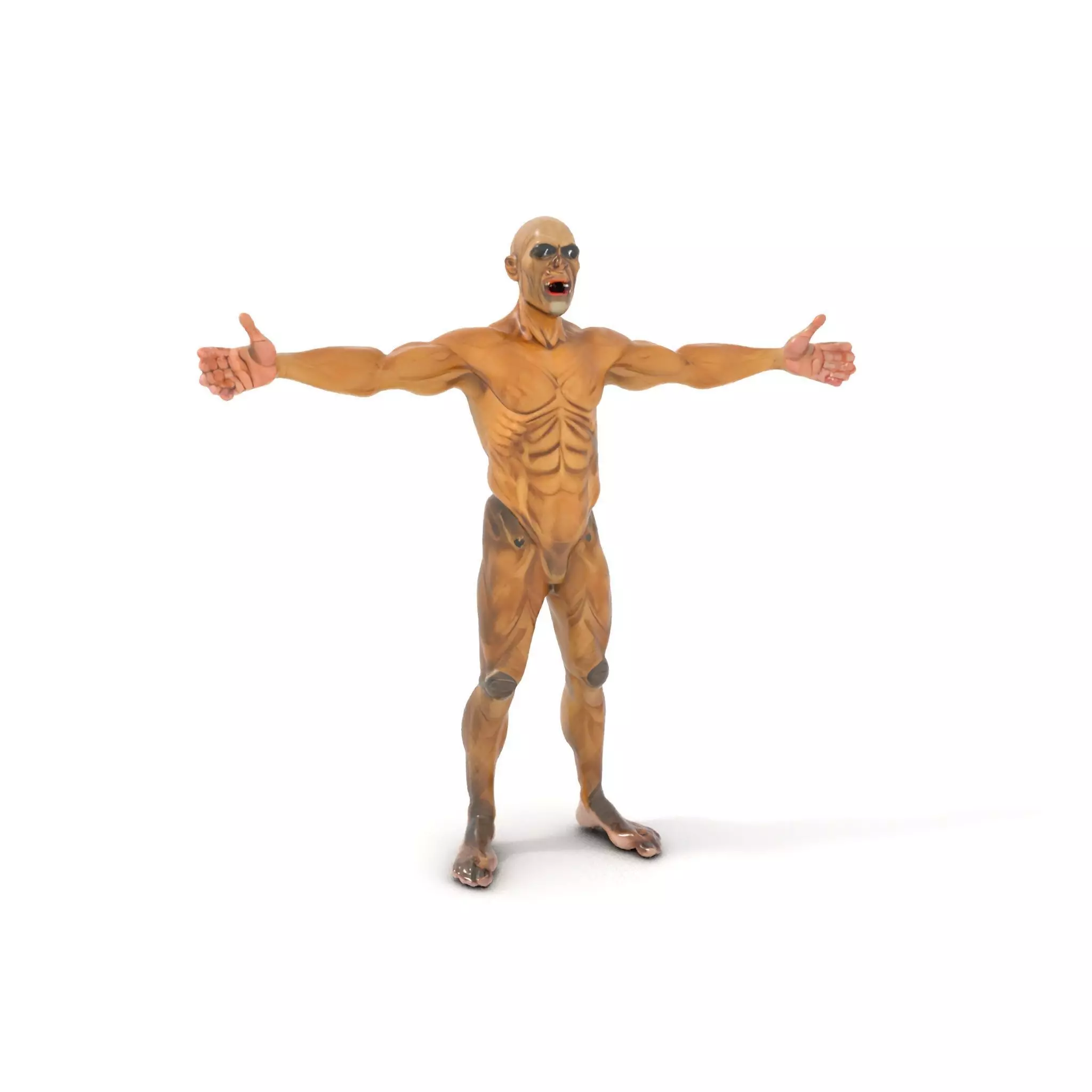Muscular Human Character Model Pack with Detailed Texture Low-poly 3D model_0