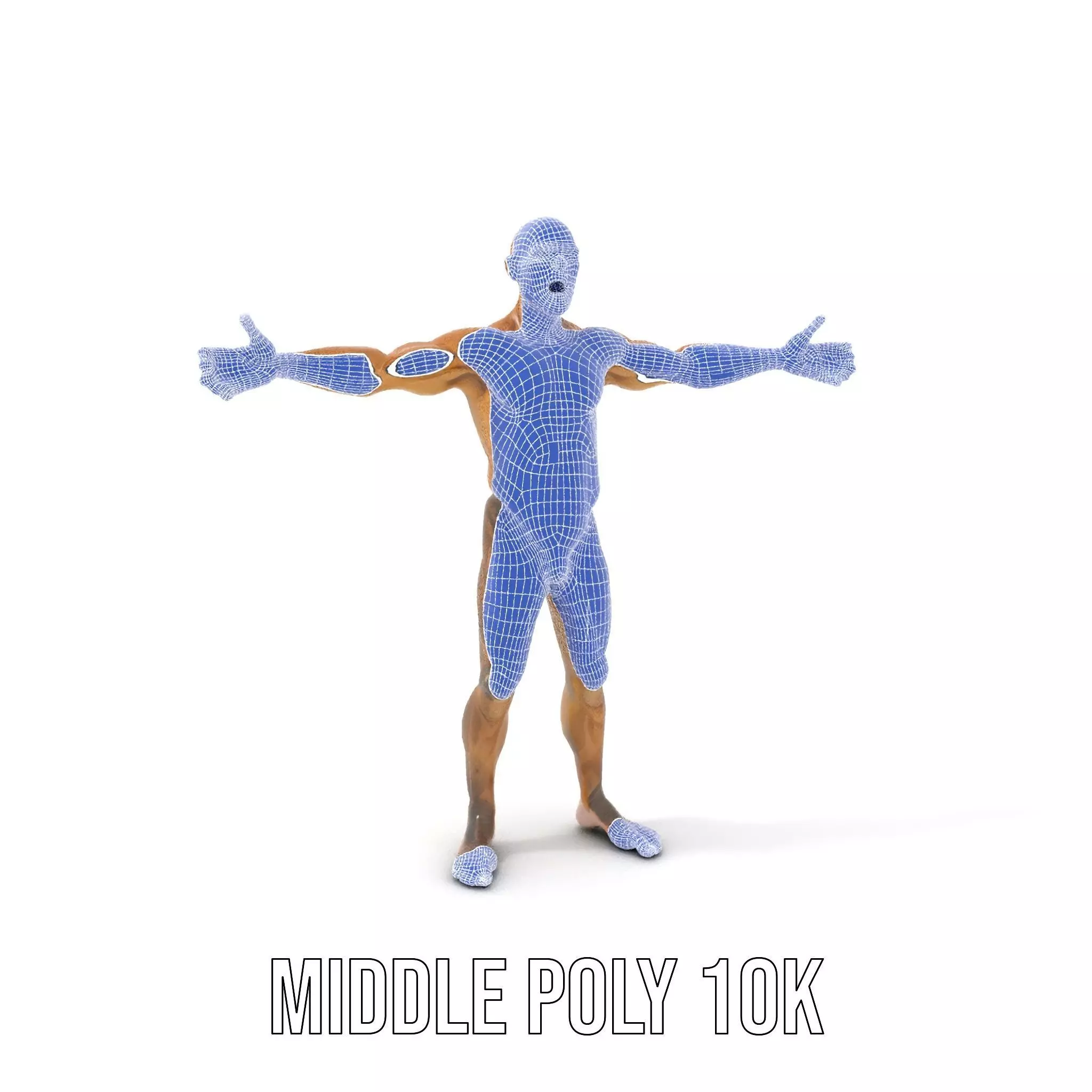 Muscular Human Character Model Pack with Detailed Texture Low-poly 3D model_21