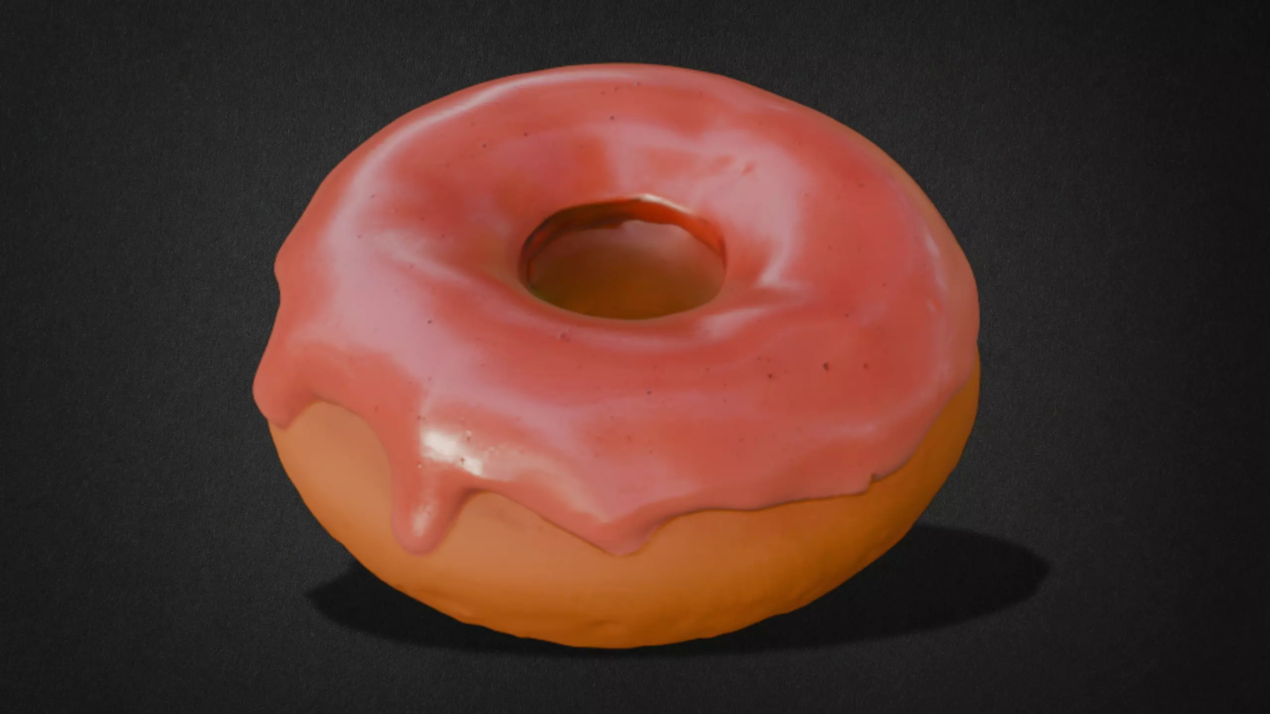 Donut with Pink Glaze Model 3D model_0