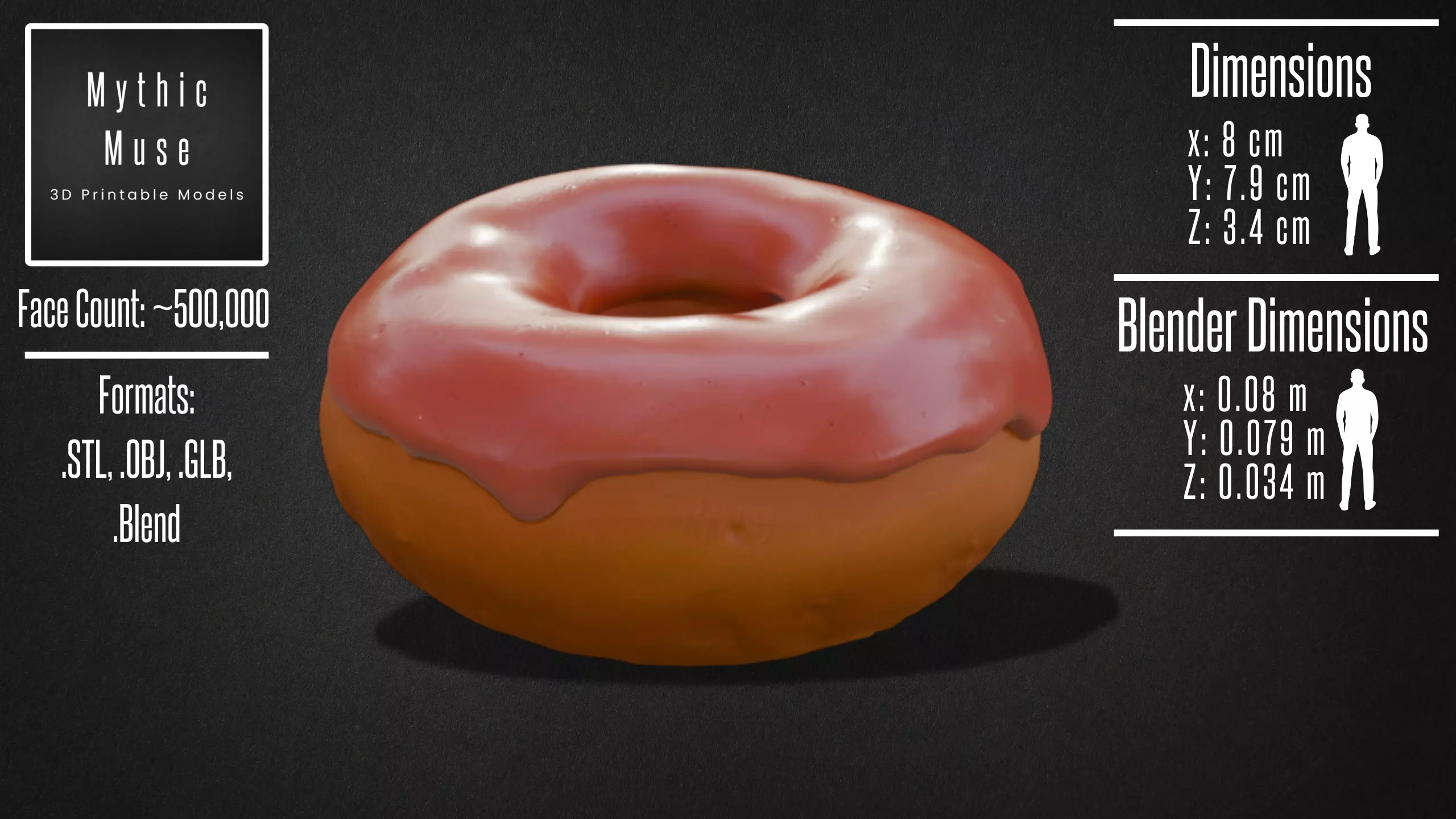 Donut with Pink Glaze Model 3D model_2