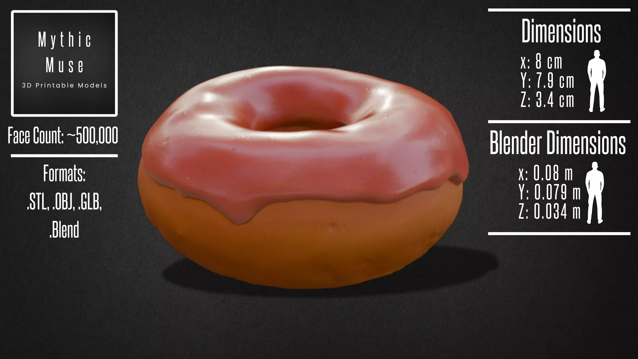 Donut with Pink Glaze Model 3D model_5