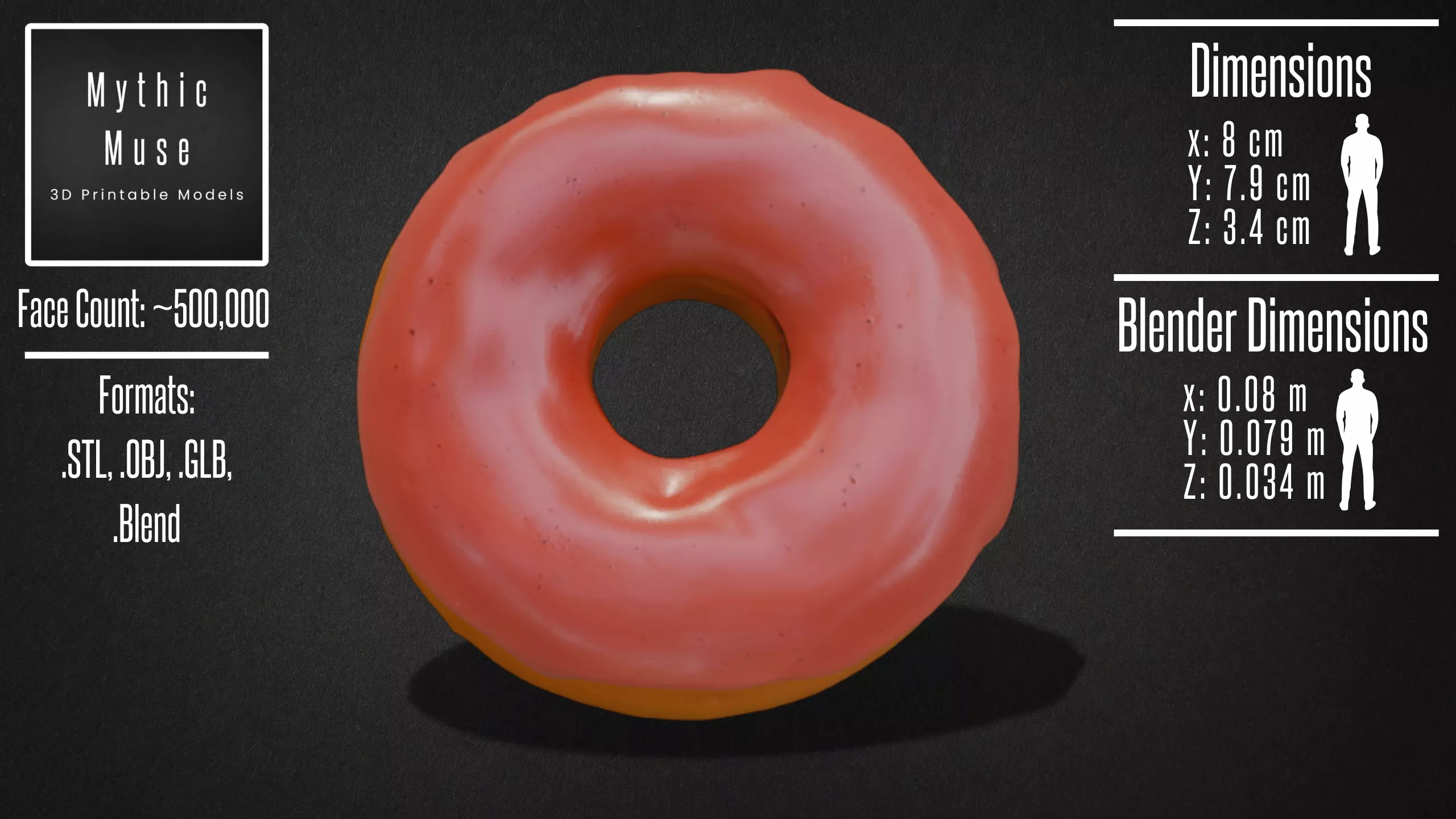Donut with Pink Glaze Model 3D model_3