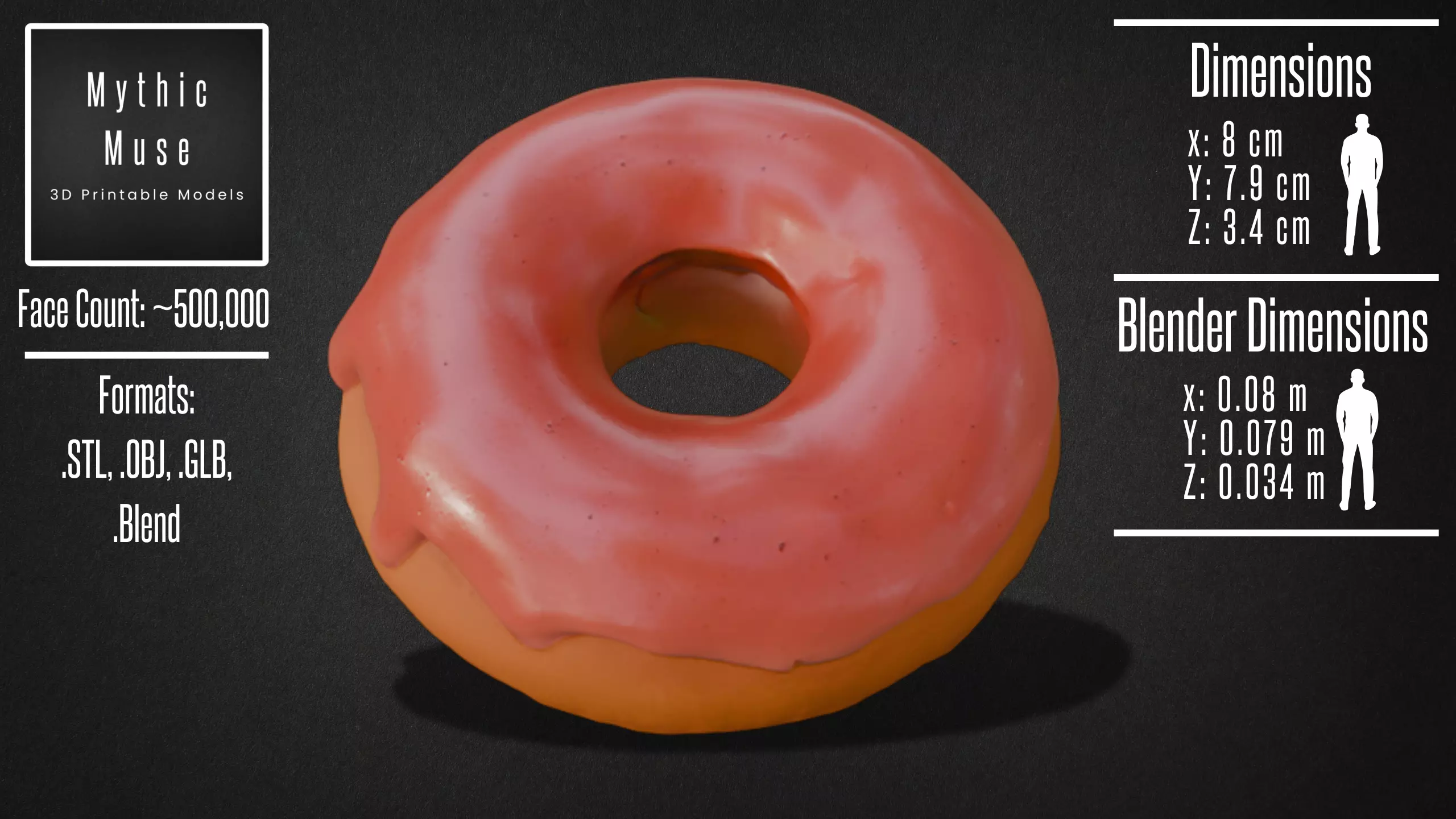 Donut with Pink Glaze Model 3D model_1