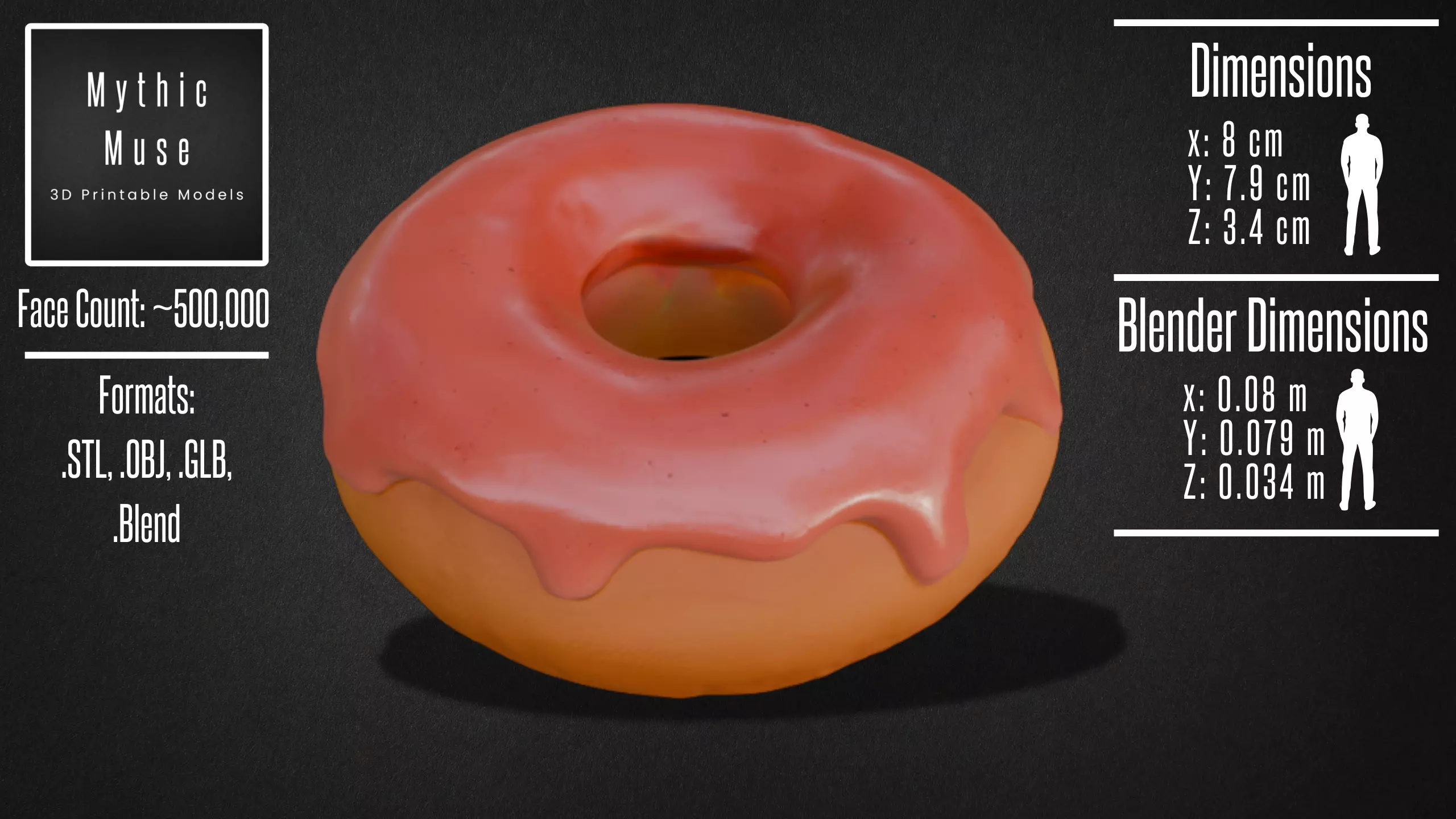 Donut with Pink Glaze Model 3D model_4