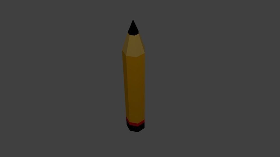 Basic Pencil - low poly Free low-poly 3D model